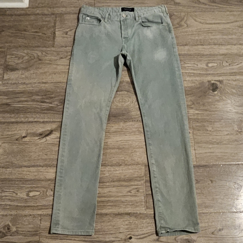 Scotch & Soda Garment Dyed Distressed Straight-Leg Jeans - Mint Green - 31x32